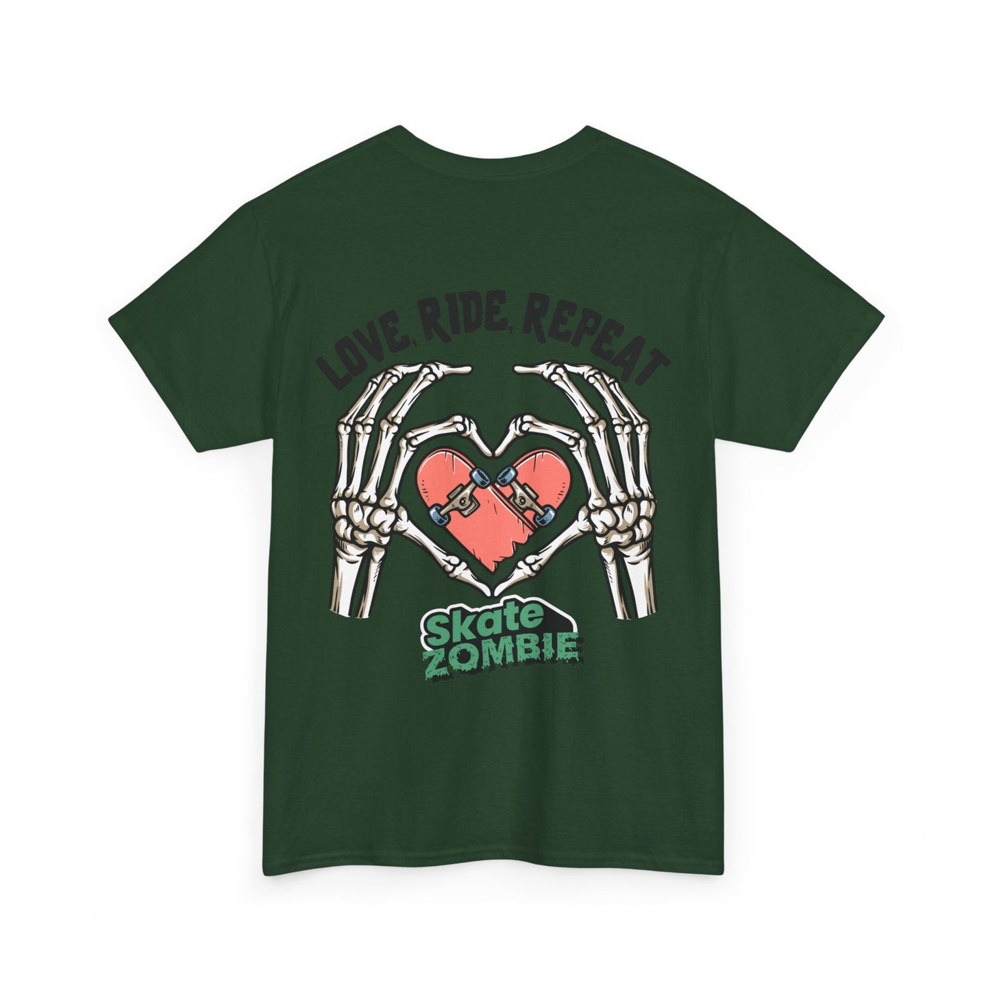 Love Ride Repeat - Unisex Tee - Skate Zombie Back Design T-Shirt