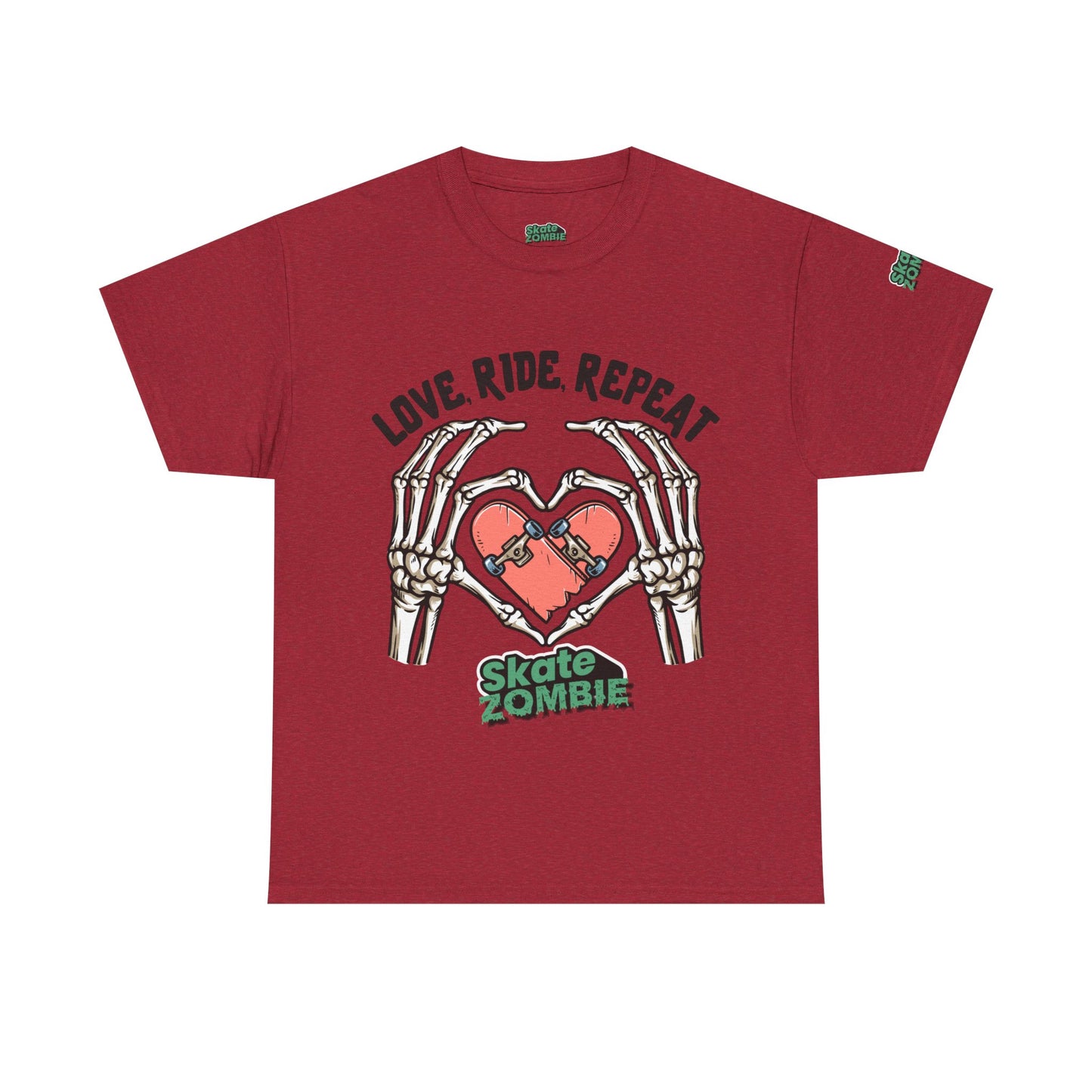 Love Ride Repeat - Unisex Tee - Skate Zombie Front Design T-Shirt