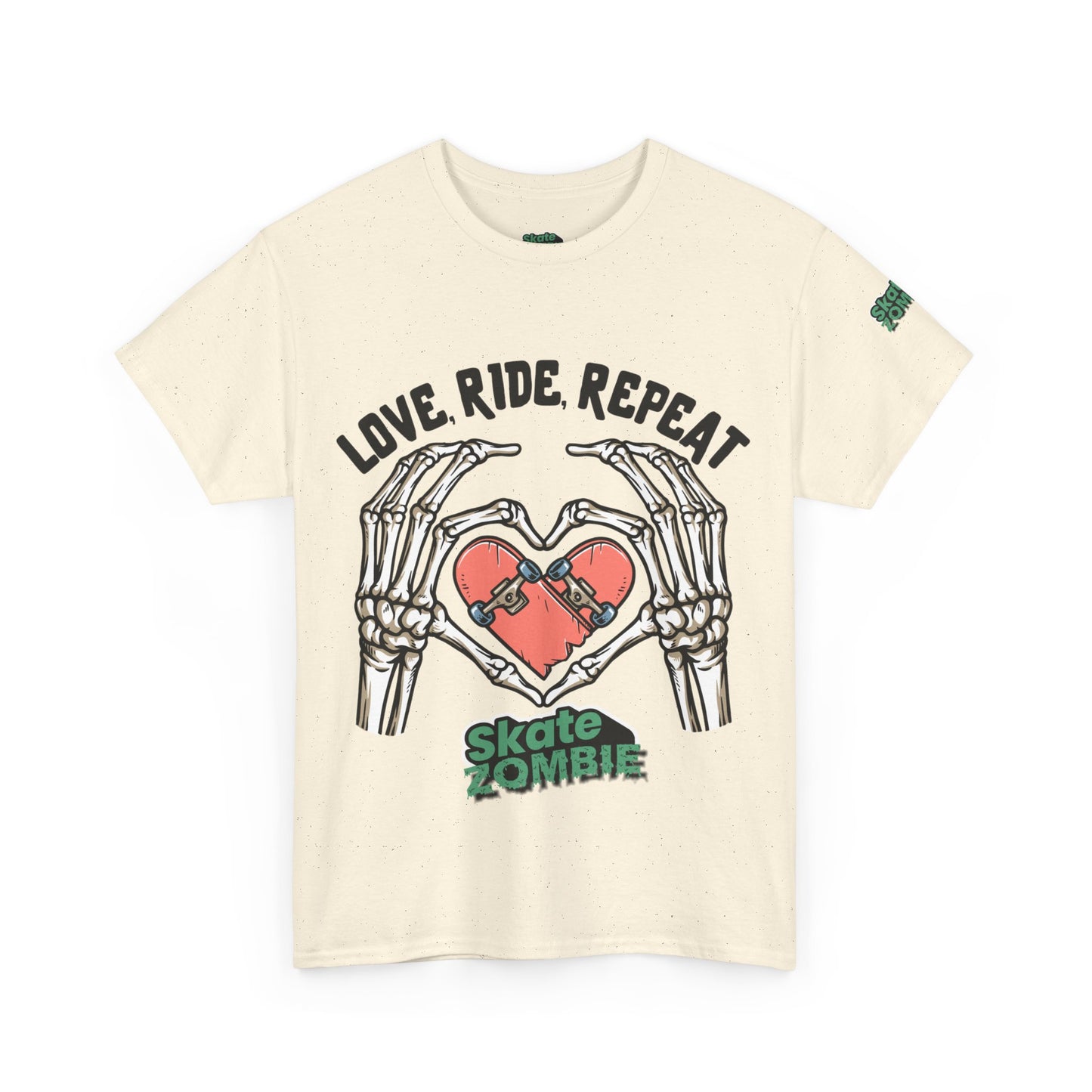Love Ride Repeat - Unisex Tee - Skate Zombie Front Design T-Shirt