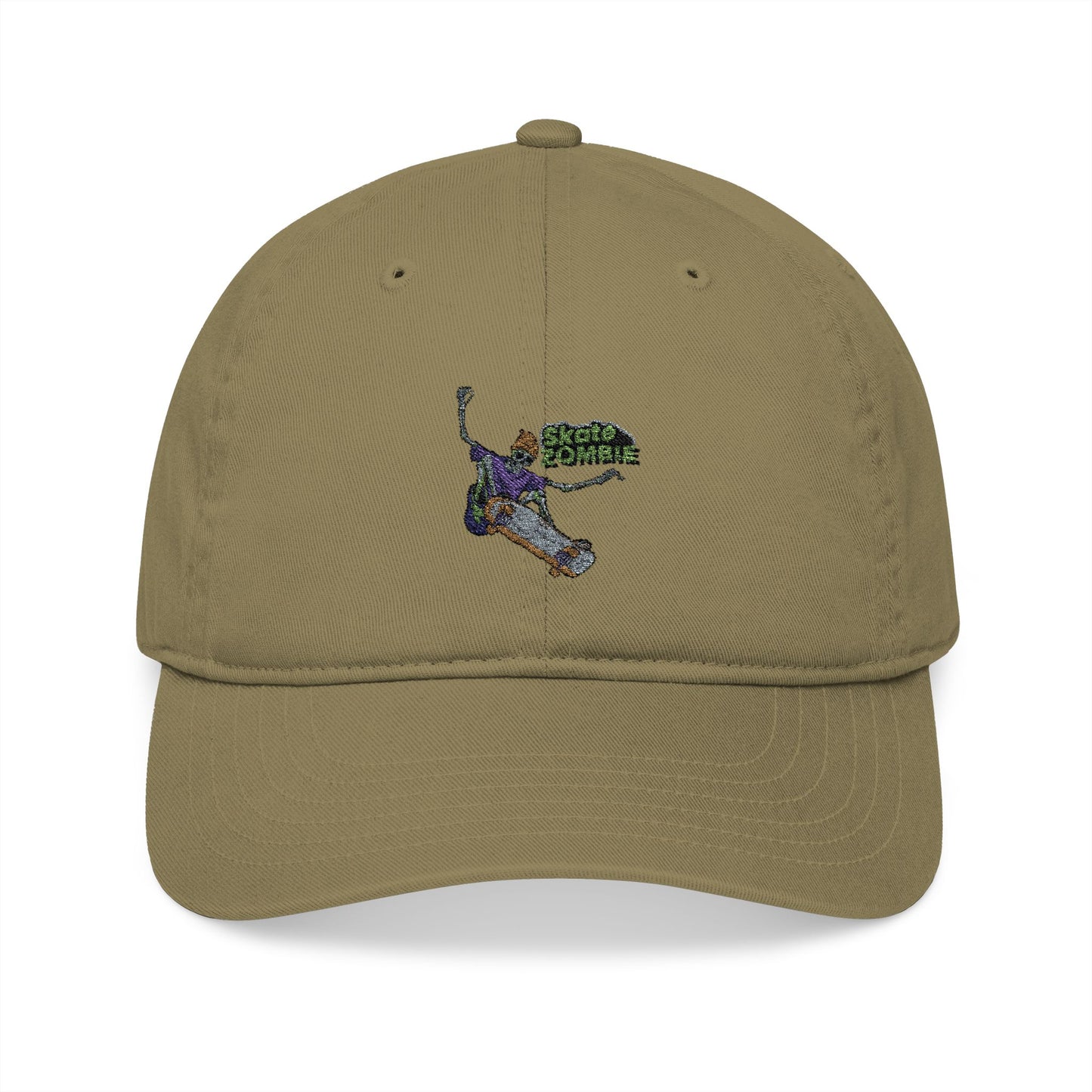 Skate Skeleton - Skate Zombie Original - Embroidered Organic Baseball Cap