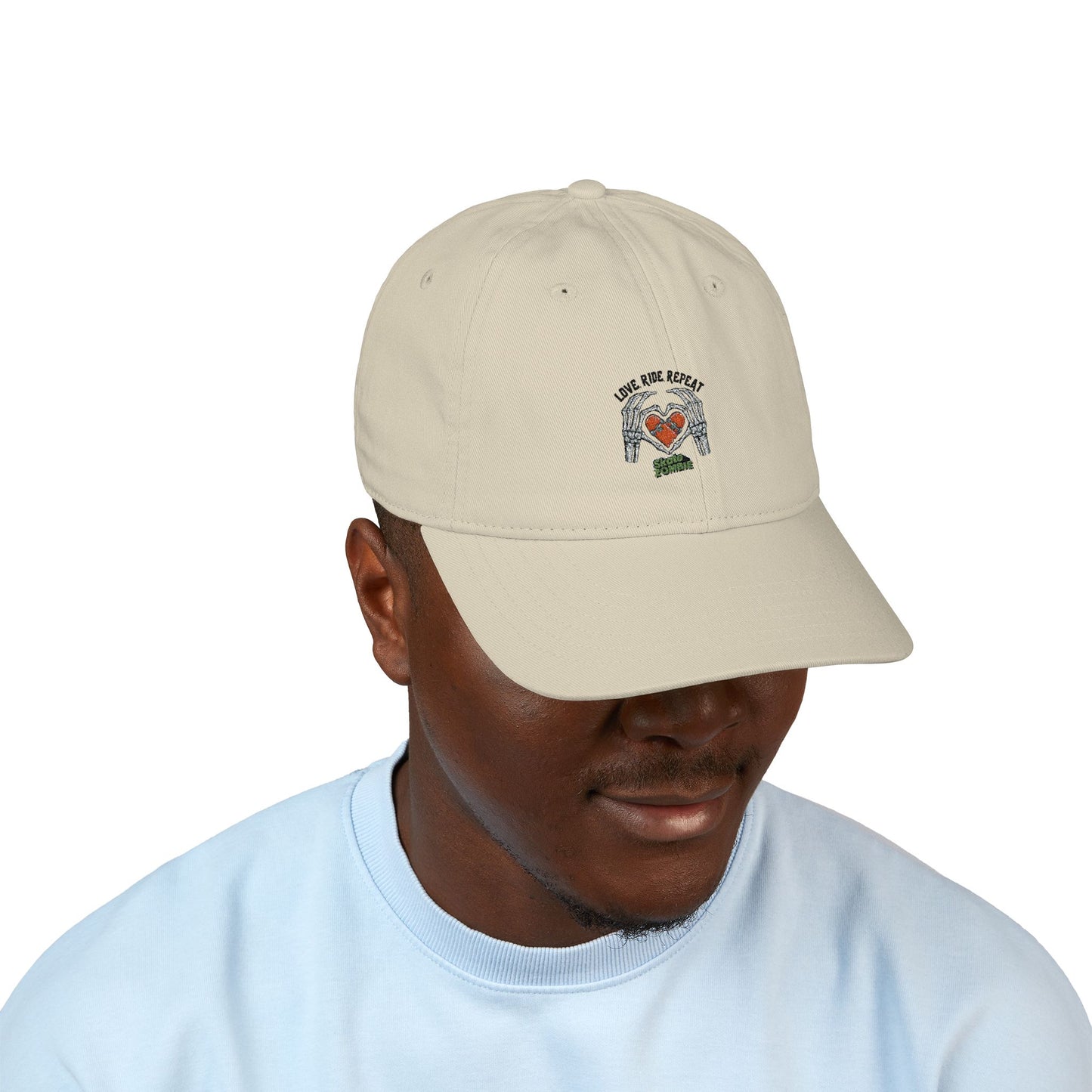 Love Ride Repeat - Skate Zombie Original - Embroidered Organic Baseball Cap