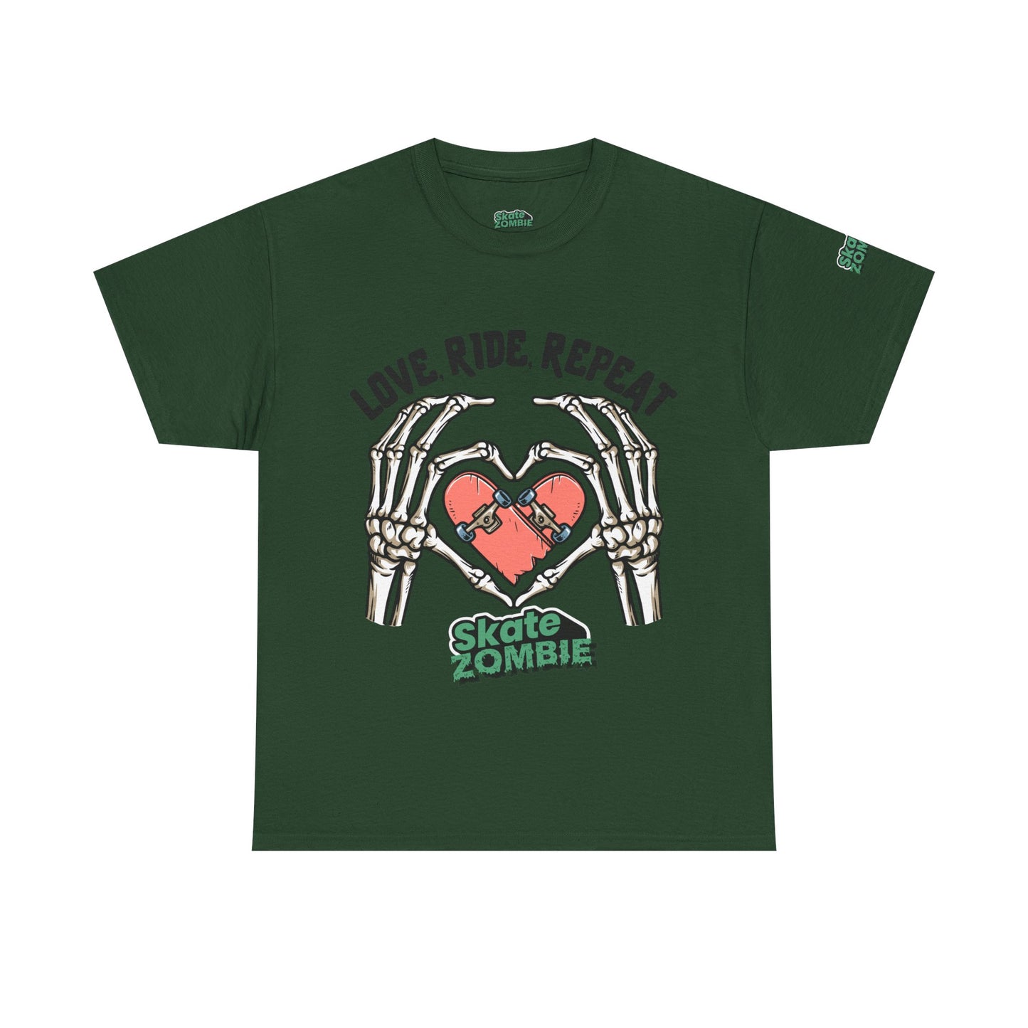 Love Ride Repeat - Unisex Tee - Skate Zombie Front Design T-Shirt