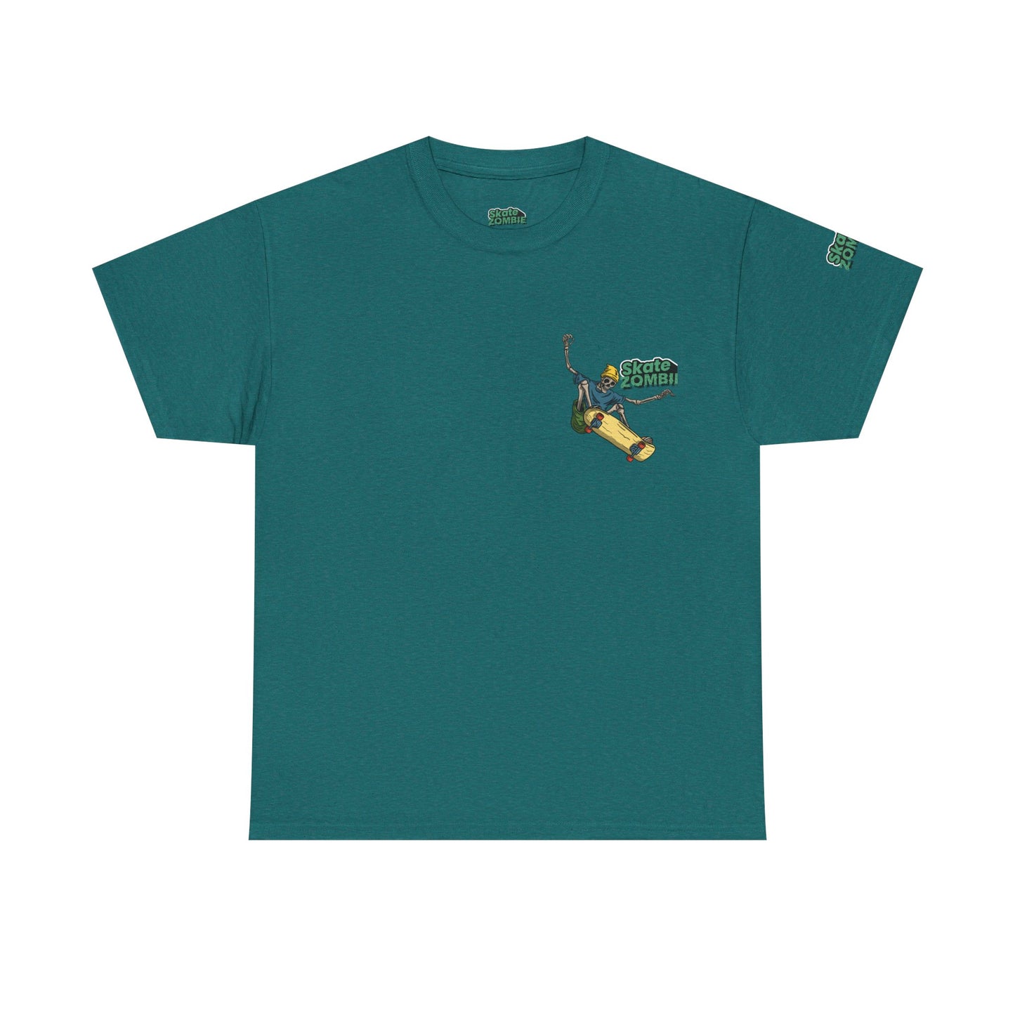 Skate Skeleton - Unisex Tee - Skate Zombie Small Logo T-Shirt