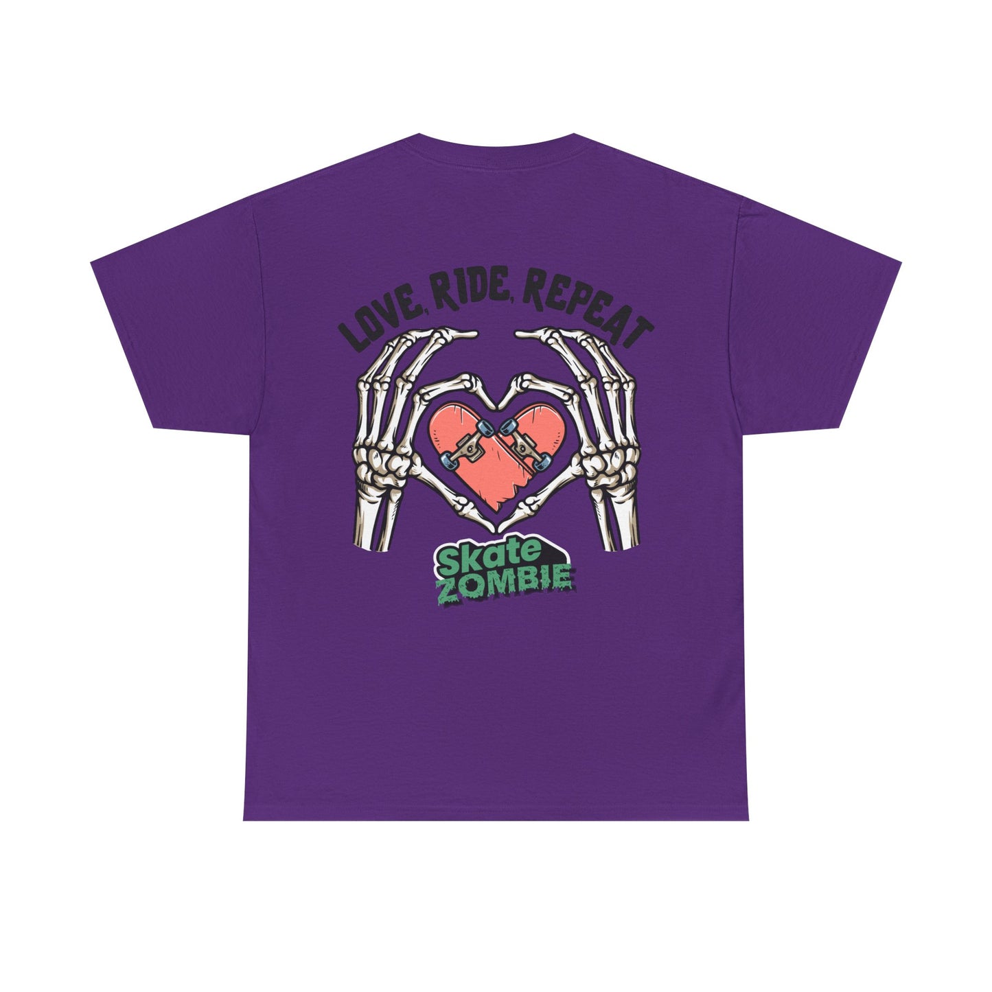 Love Ride Repeat - Unisex Tee - Skate Zombie Back Design T-Shirt