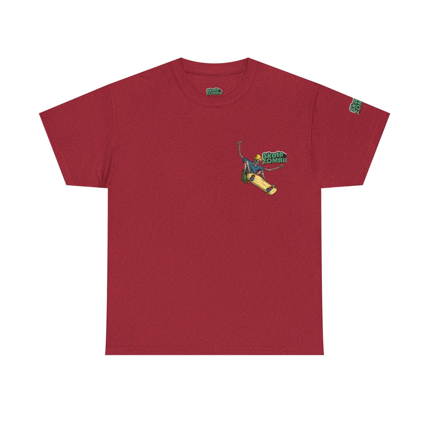 Skate Skeleton - Unisex Tee - Skate Zombie Small Logo T-Shirt