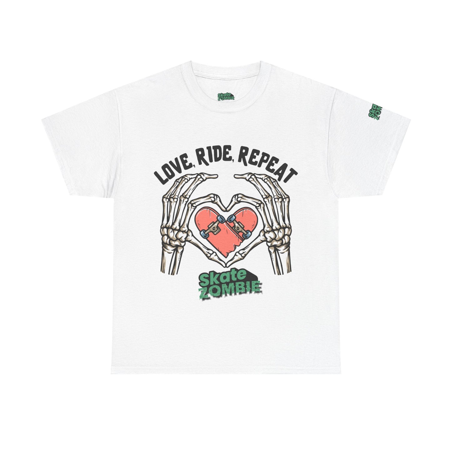 Love Ride Repeat - Unisex Tee - Skate Zombie Front Design T-Shirt