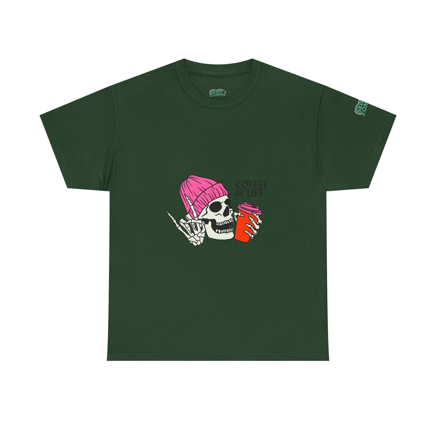 Coffee Is Life - Unisex Tee - Skate Zombie Front Design T-Shirt