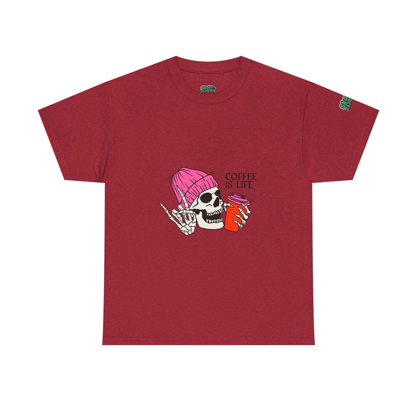 Coffee Is Life - Unisex Tee - Skate Zombie Front Design T-Shirt
