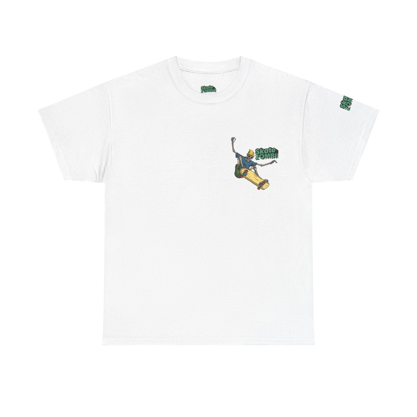 Skate Skeleton - Unisex Tee - Skate Zombie Small Logo T-Shirt