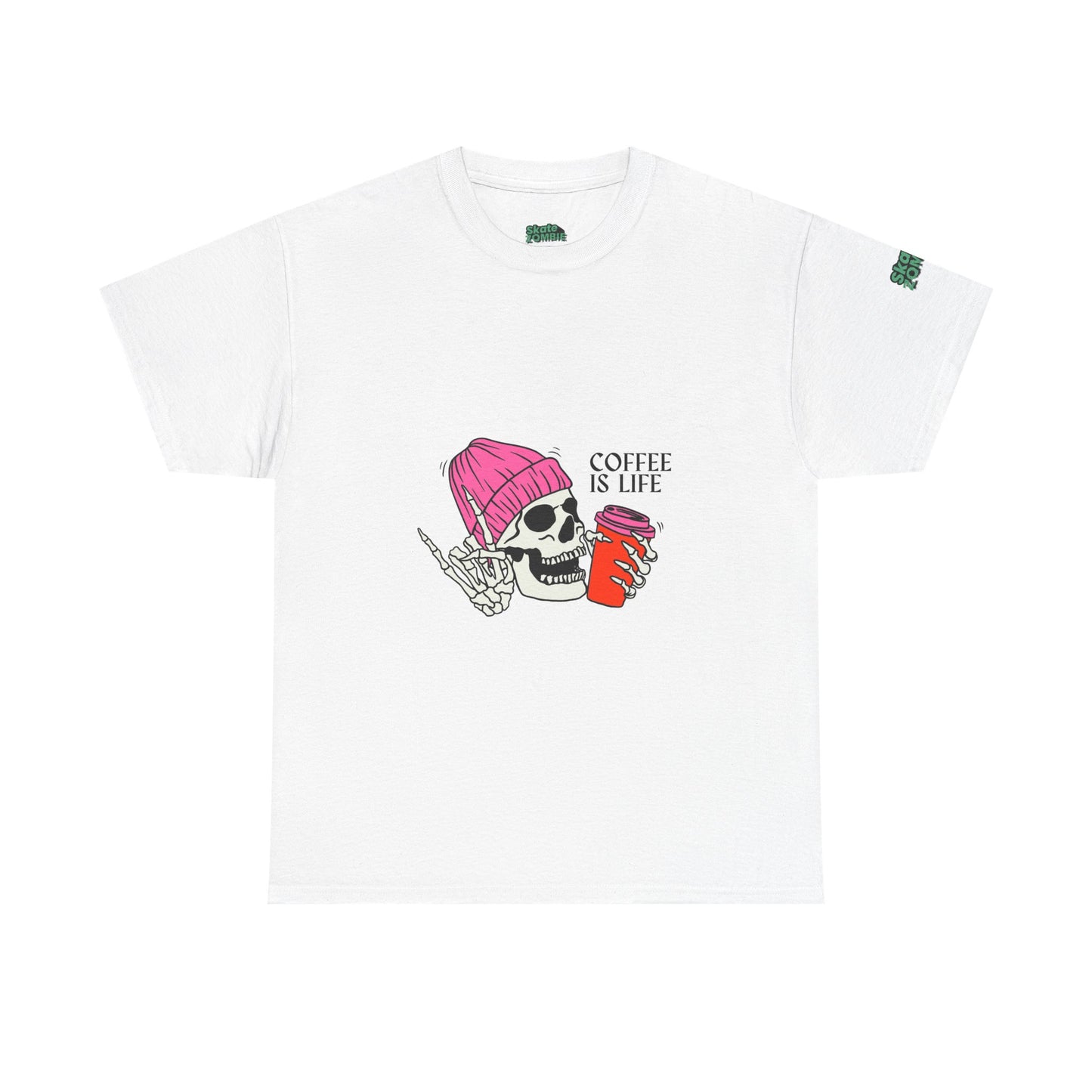 Coffee Is Life - Unisex Tee - Skate Zombie Front Design T-Shirt