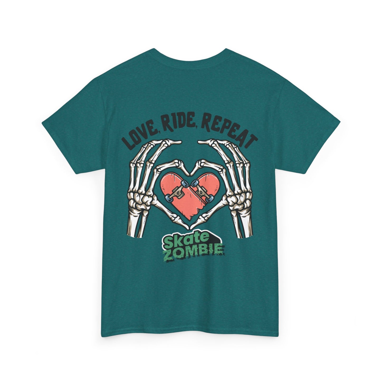 Love Ride Repeat - Unisex Tee - Skate Zombie Back Design T-Shirt