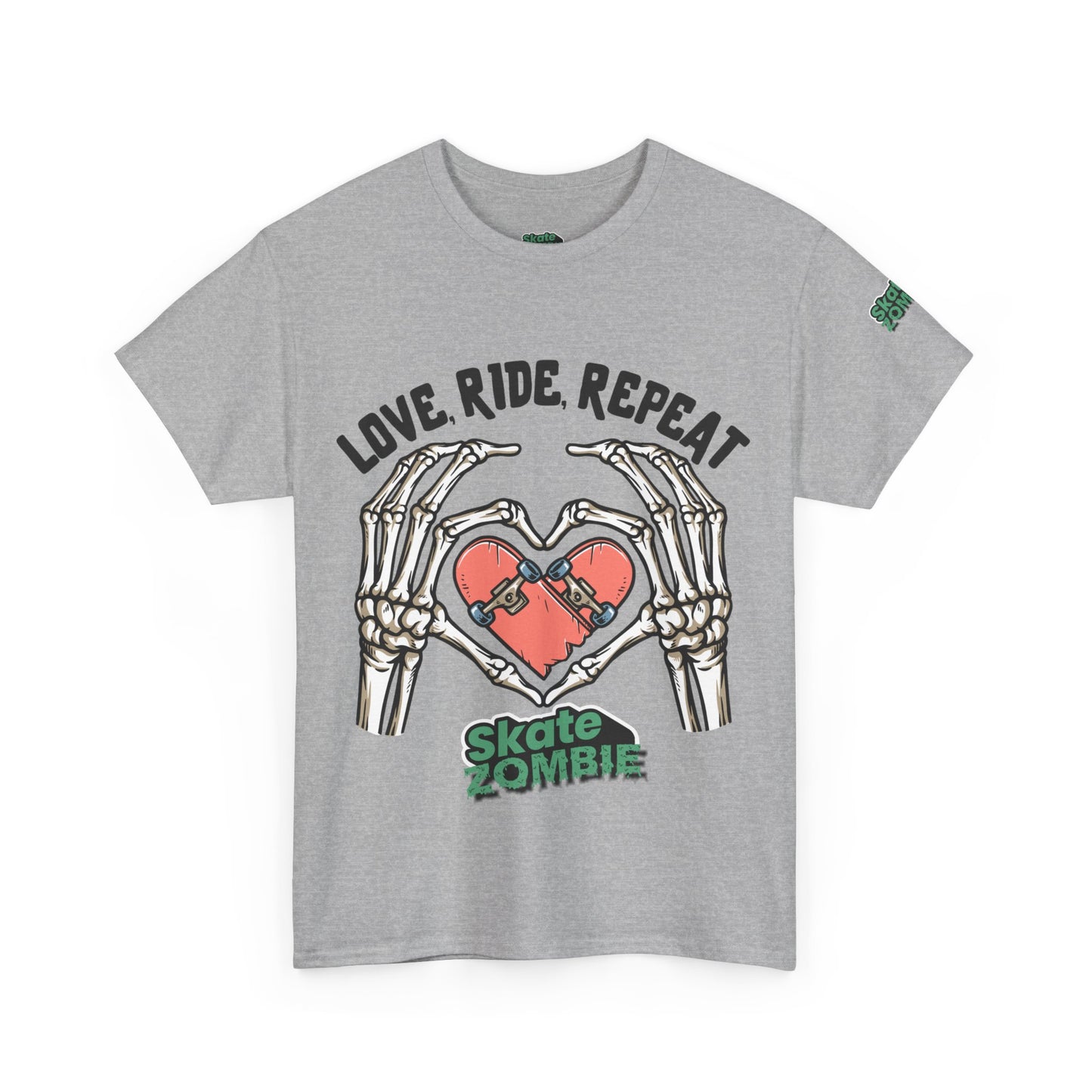 Love Ride Repeat - Unisex Tee - Skate Zombie Front Design T-Shirt