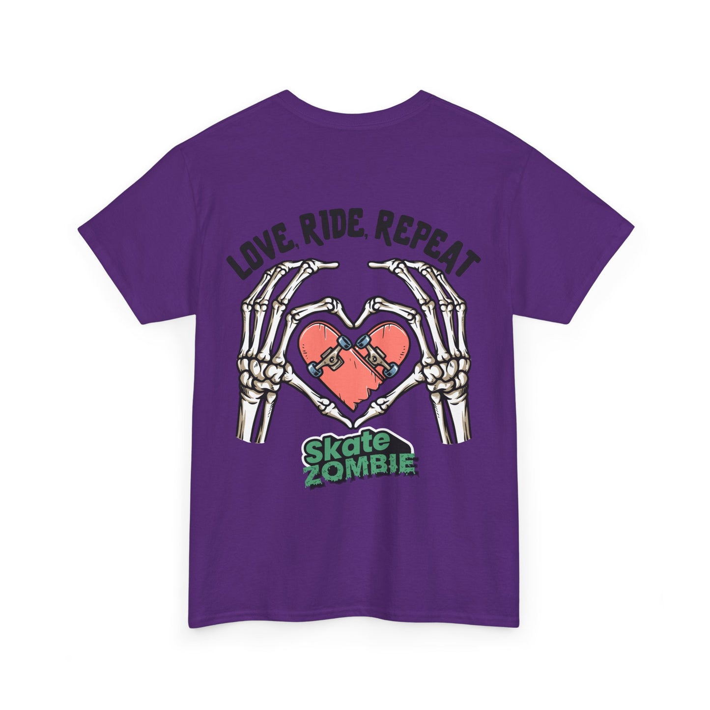 Love Ride Repeat - Unisex Tee - Skate Zombie Back Design T-Shirt