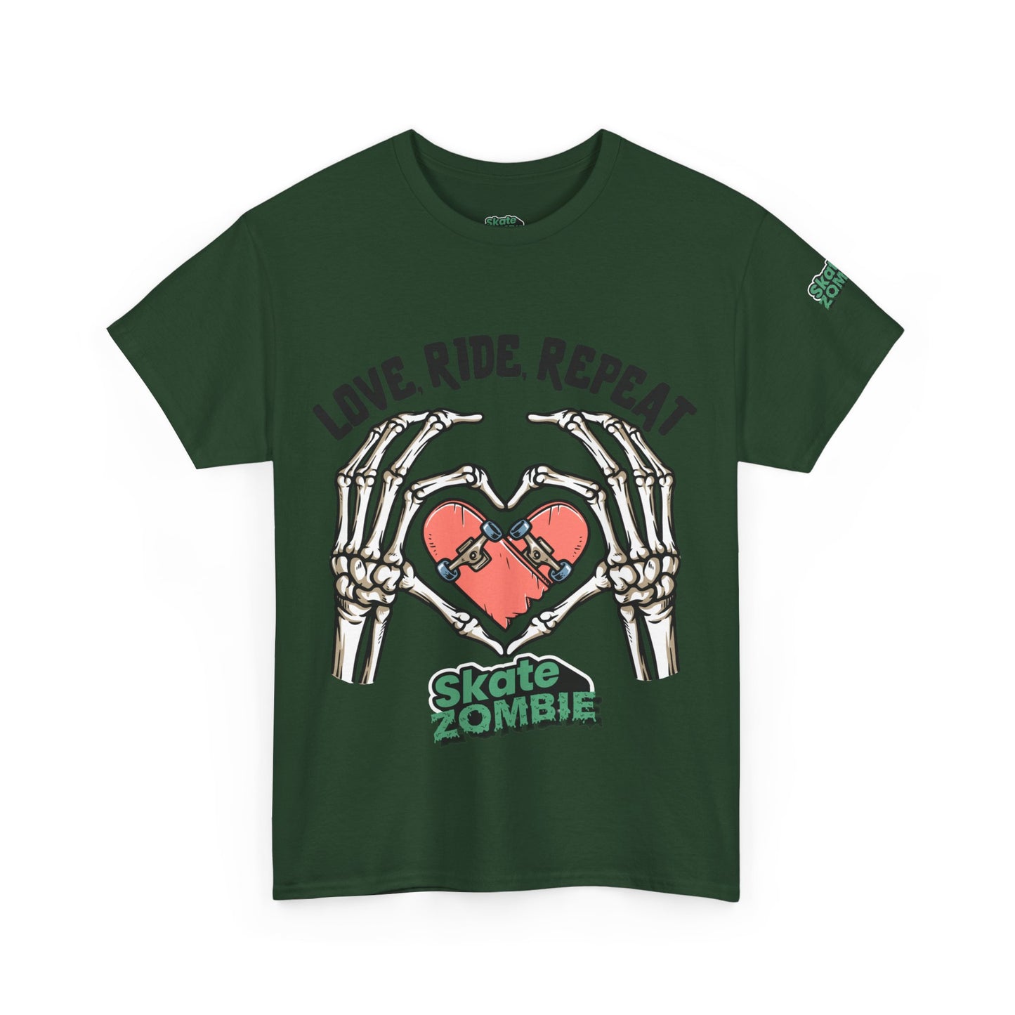 Love Ride Repeat - Unisex Tee - Skate Zombie Front Design T-Shirt