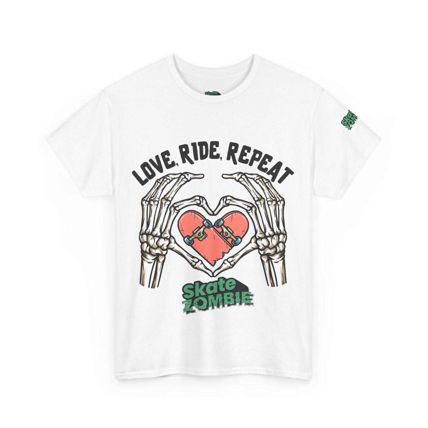 Love Ride Repeat - Unisex Tee - Skate Zombie Front Design T-Shirt