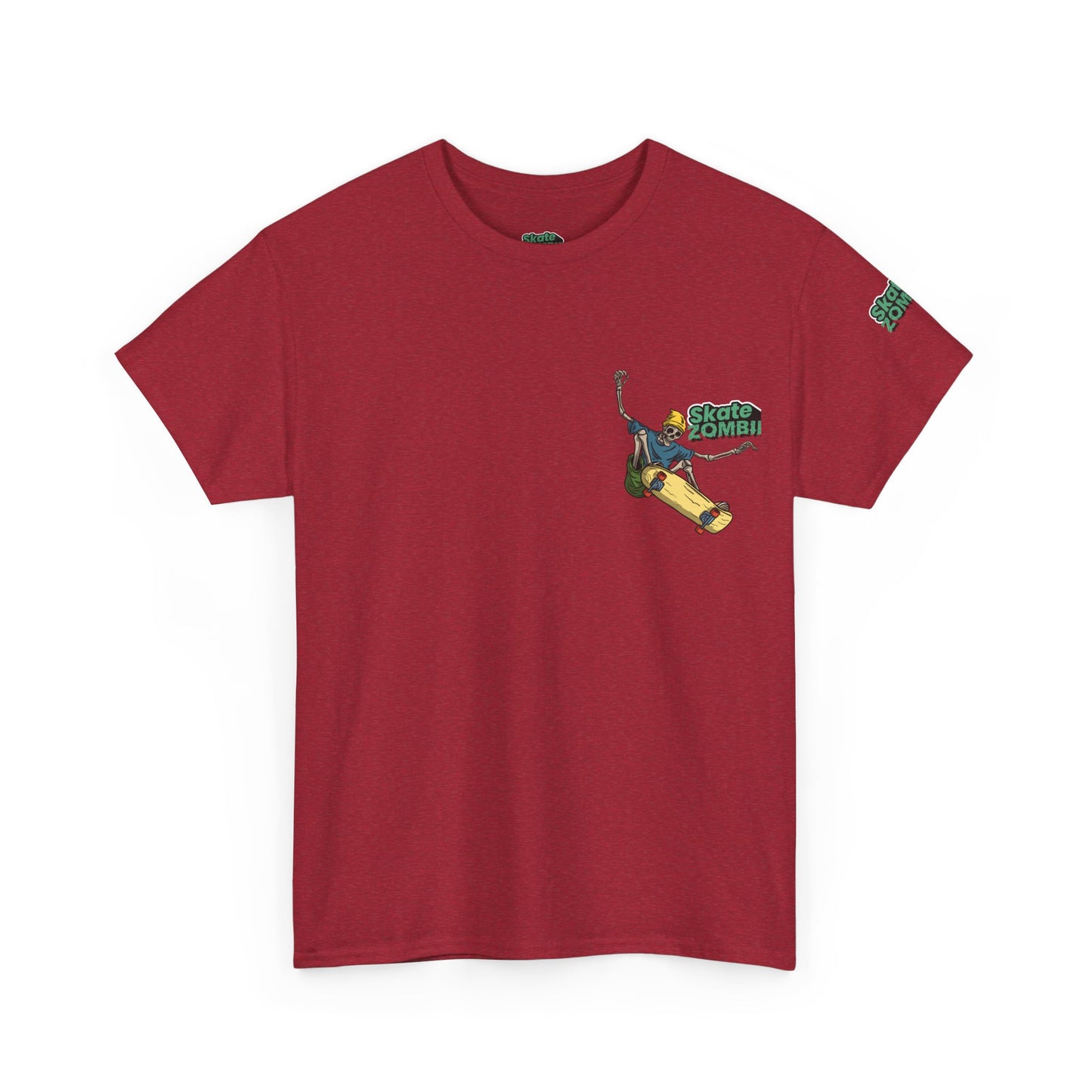 Skate Skeleton - Unisex Tee - Skate Zombie Small Logo T-Shirt