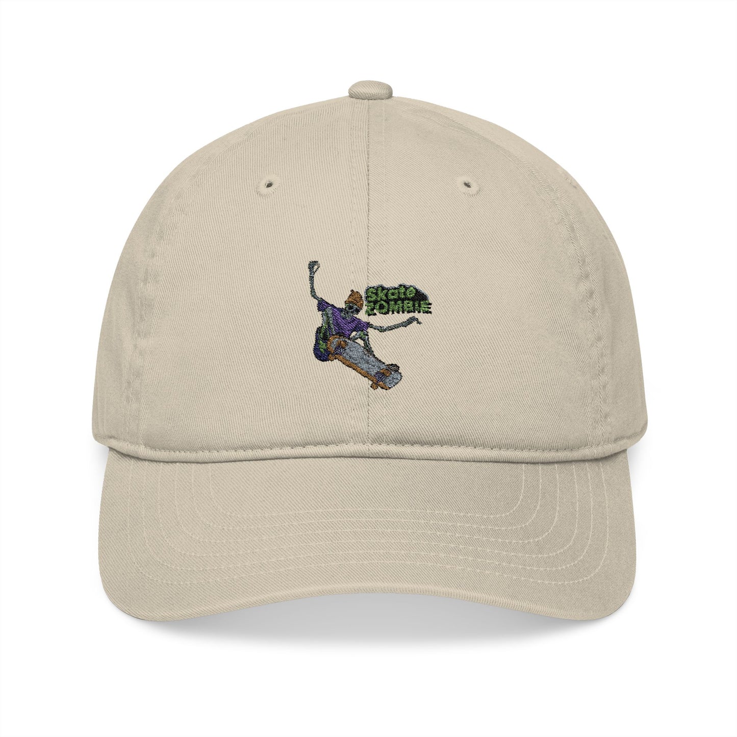 Skate Skeleton - Skate Zombie Original - Embroidered Organic Baseball Cap