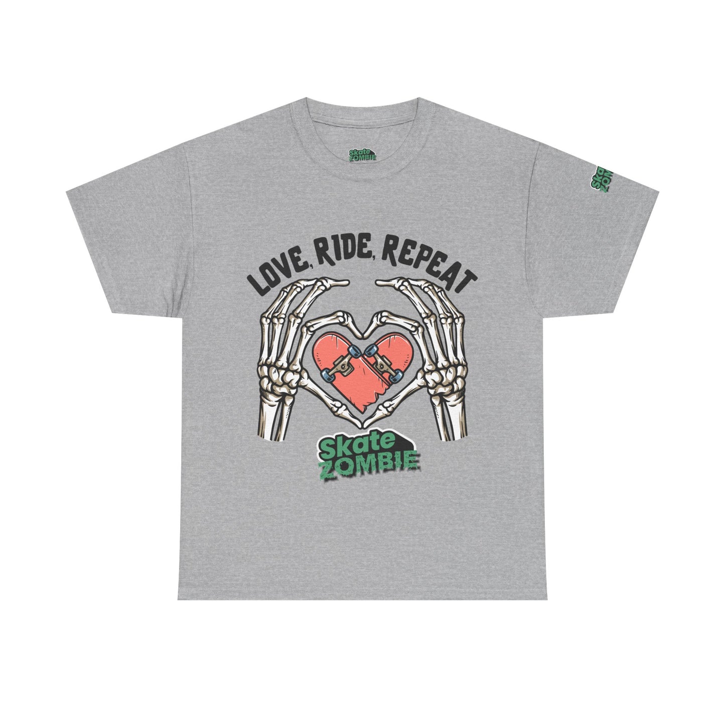 Love Ride Repeat - Unisex Tee - Skate Zombie Front Design T-Shirt