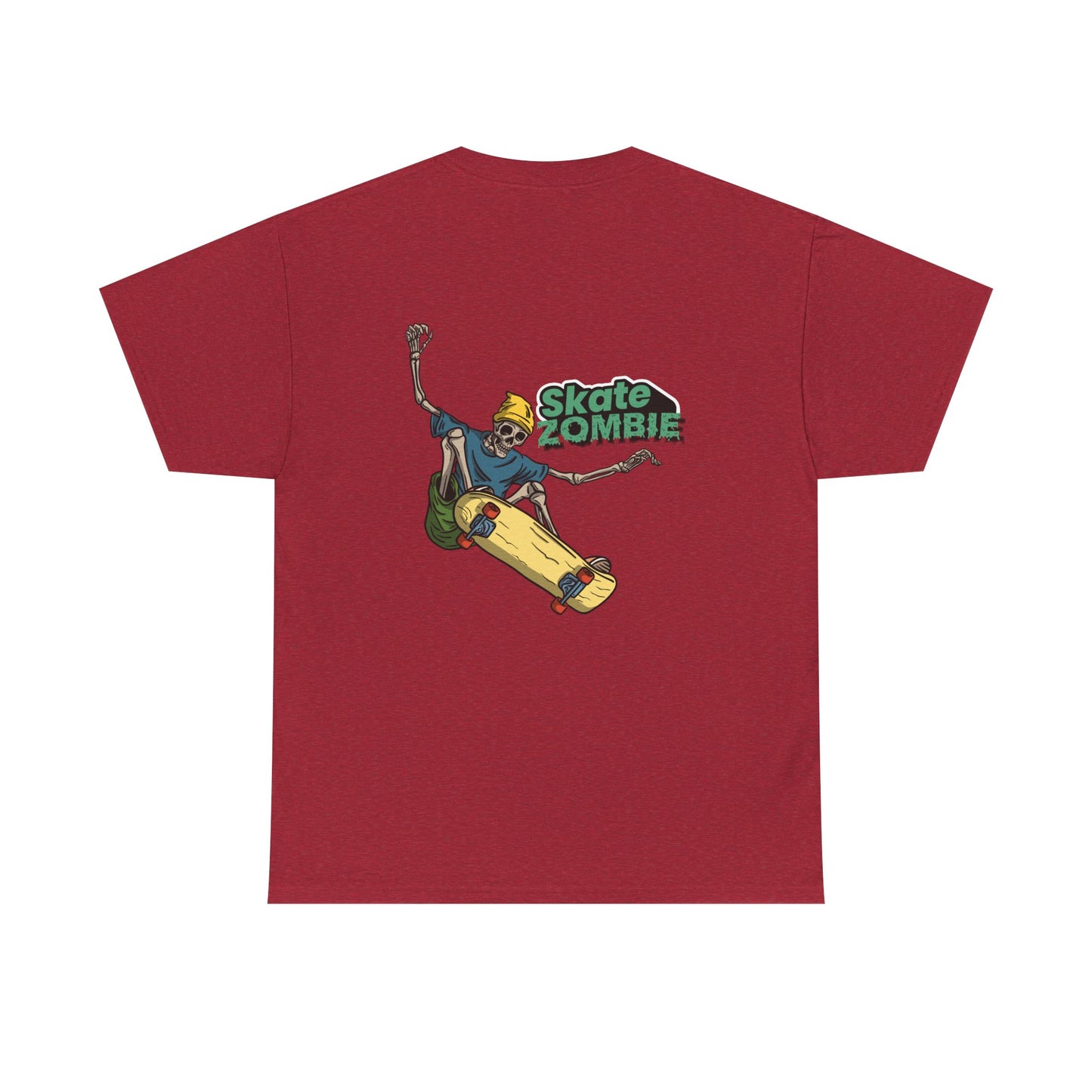 Skate Skeleton - Unisex Tee - Skate Zombie Back Design T-Shirt
