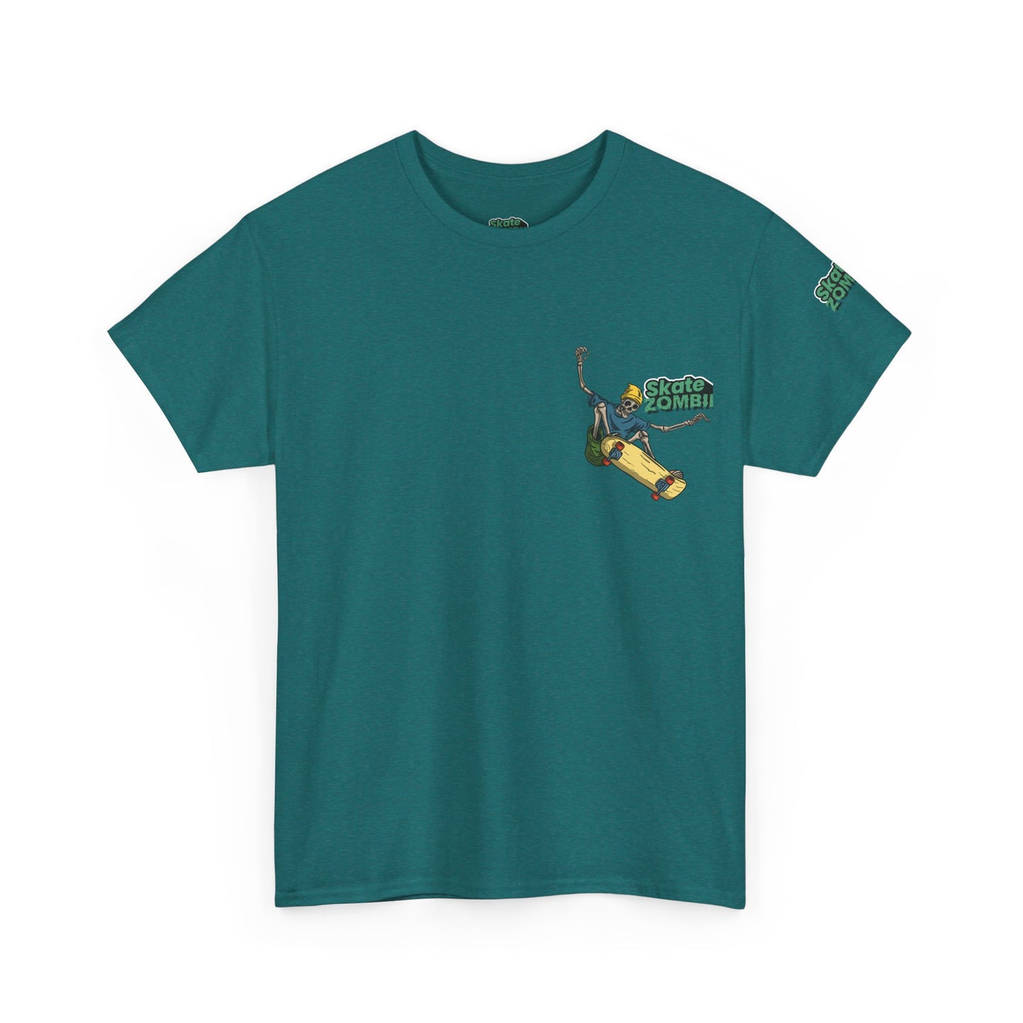 Skate Skeleton - Unisex Tee - Skate Zombie Small Logo T-Shirt