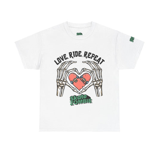 Love Ride Repeat - Unisex Tee - Skate Zombie Front Design T-Shirt