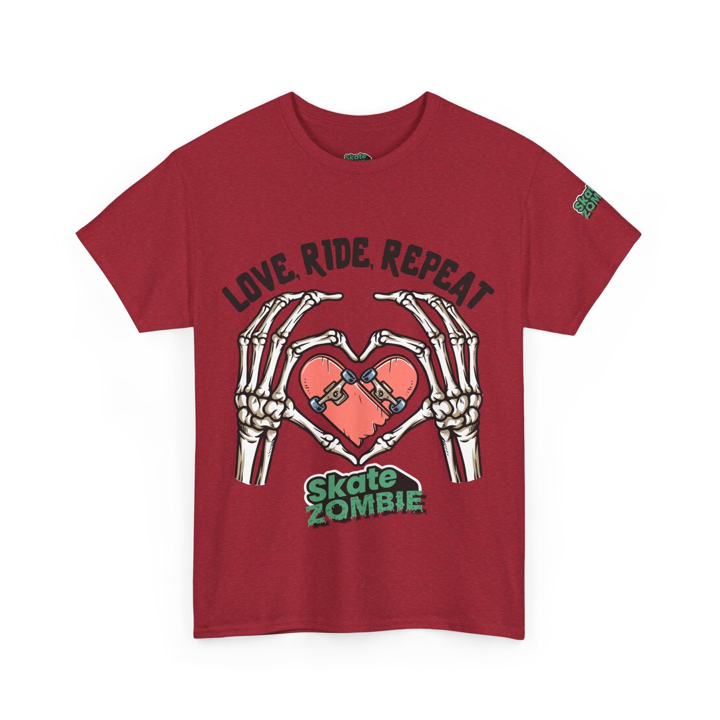 Love Ride Repeat - Unisex Tee - Skate Zombie Front Design T-Shirt