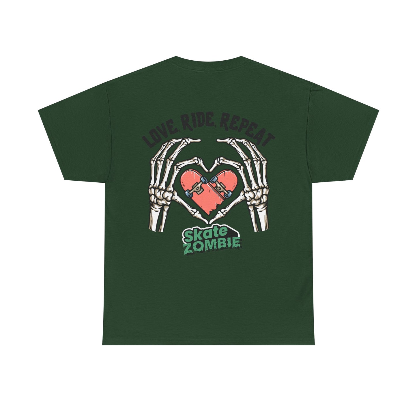 Love Ride Repeat - Unisex Tee - Skate Zombie Back Design T-Shirt