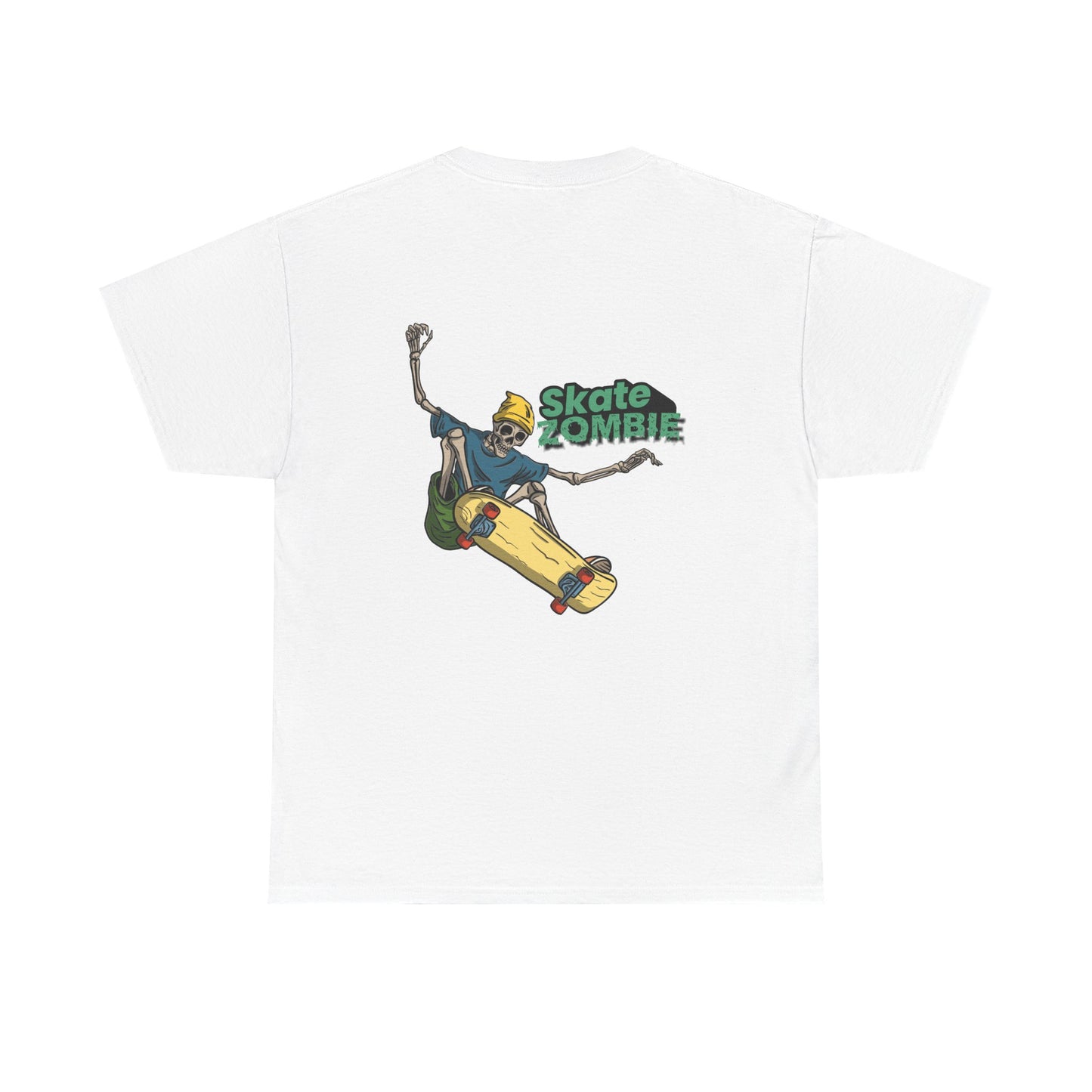 Skate Skeleton - Unisex Tee - Skate Zombie Back Design T-Shirt