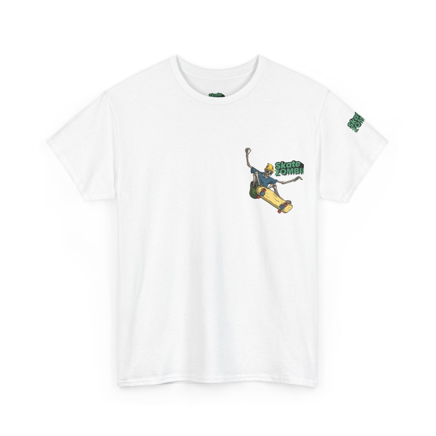 Skate Skeleton - Unisex Tee - Skate Zombie Small Logo T-Shirt