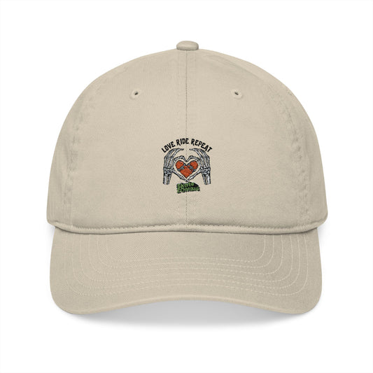 Love Ride Repeat - Skate Zombie Original - Embroidered Organic Baseball Cap